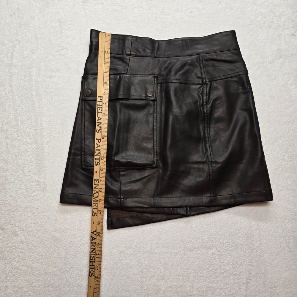 Bishop‎ + Young Faux Leather Mini Skirt Brown Vegan Leather Size S - Picture 6 of 8